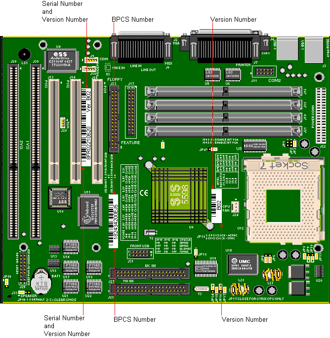 850 Motherboard Identification Labels